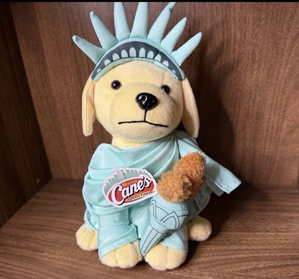 Raising Cane's New York Statue Of Liberty Plush Dog 2025 NYC Exclusive Limited